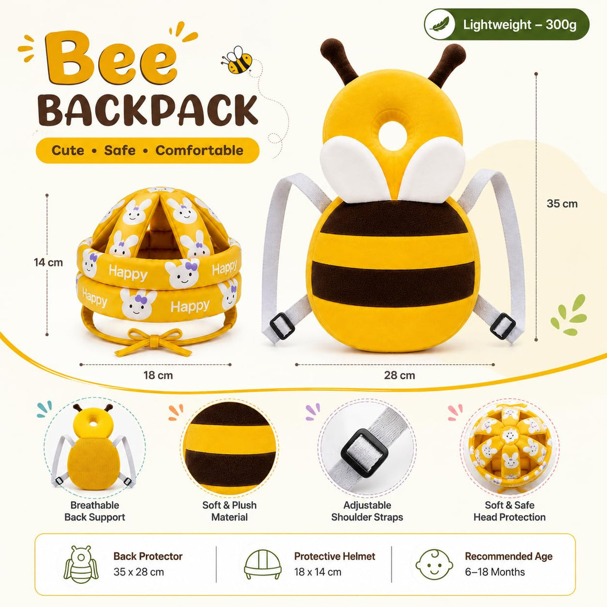 Combo Seguridad Total para Bebé 2 en 1 — Casco Protector 360° + Mochila Anticaídas