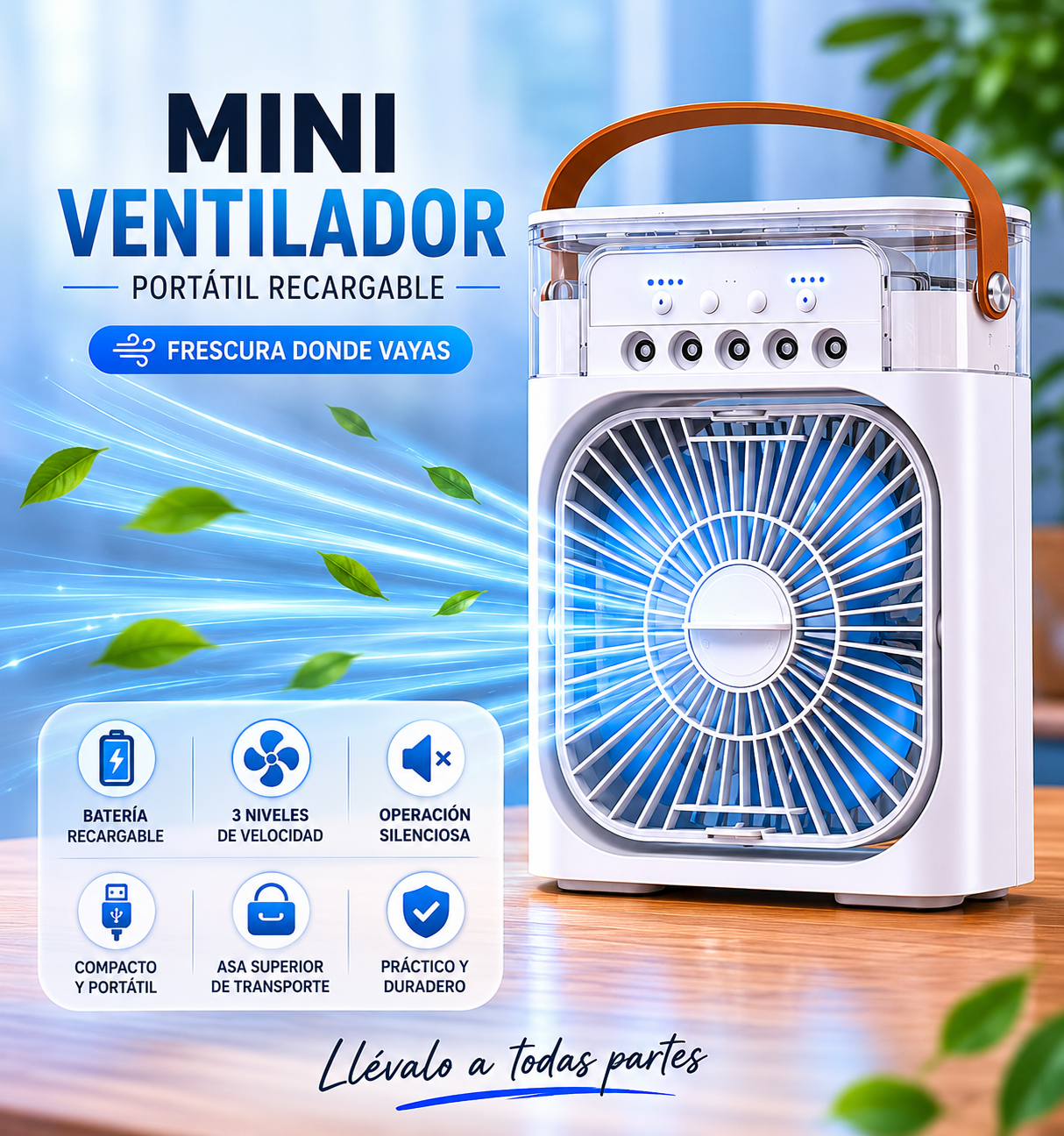 ABANICO/ MINI VENTILADOR DE AIRE CON HUMIFICADOR